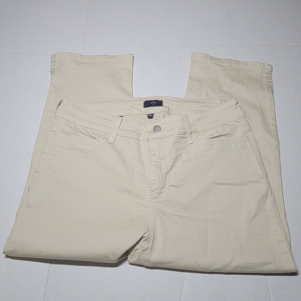 NYDJ Ariel Crop Size 10 Lift Tuck Technology Capri Cream Color - Picture 13 of 13